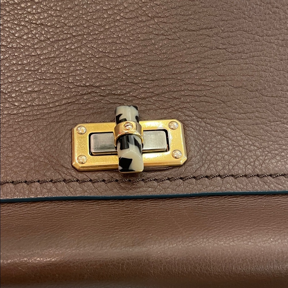 Lanvin Elegant Brown Leather Shoulder Bag - Picture 4 of 6